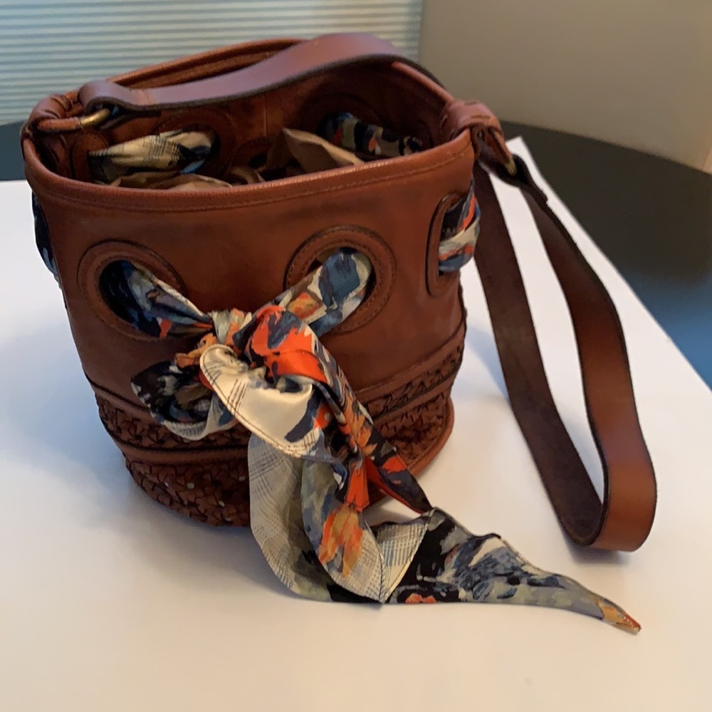 Anthropology Holding Horses 💯Leather Bucket Bag
